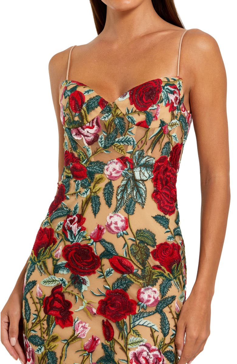 Mac Duggal Floral Embroidered Off The Shoulder Gown, Alternate, color, Nude Multi