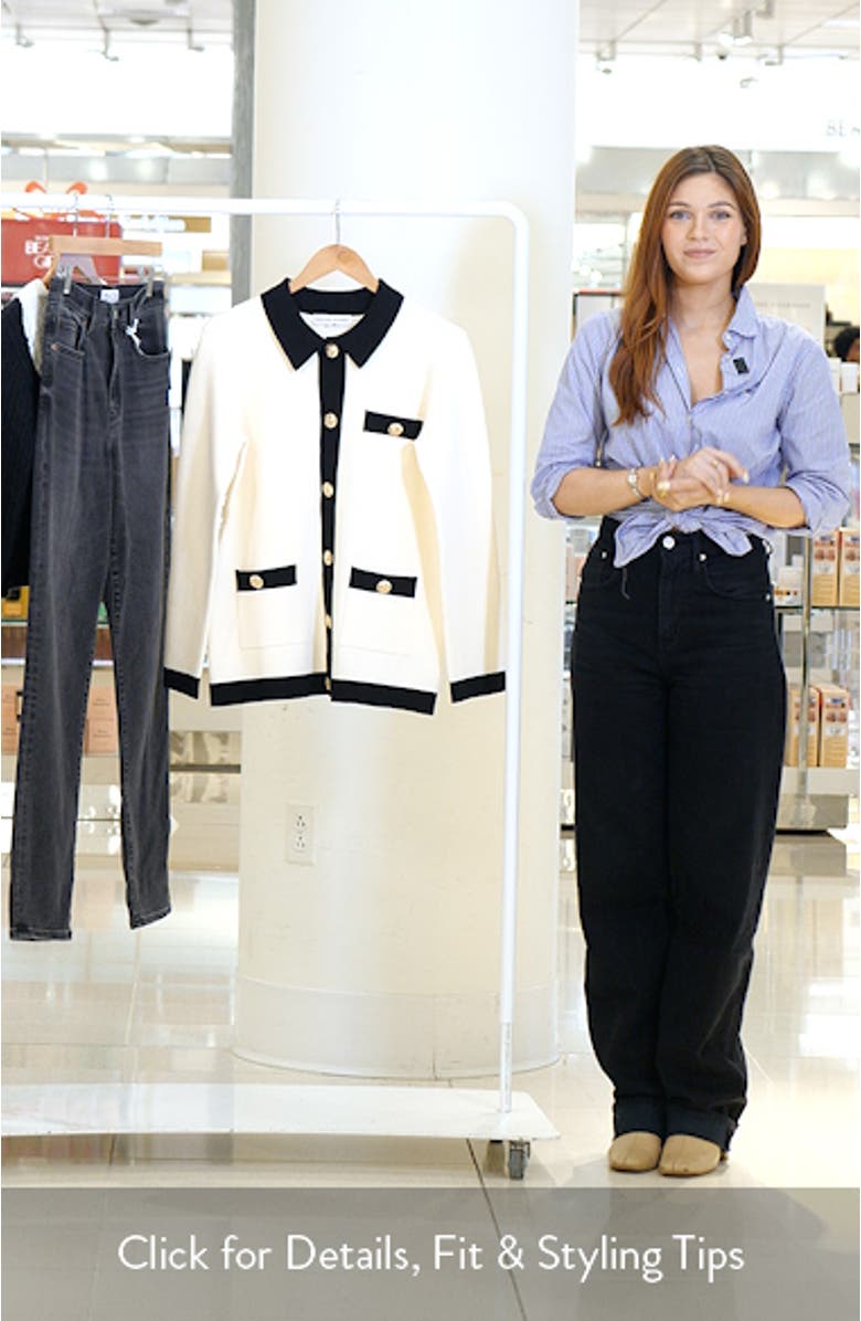 Contrast Edge Collared Cardigan, sales video thumbnail