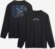 FANATICS Men's Fanatics Black Detroit Lions Relaxed Fullback Drive Long Sleeve Fashion Top