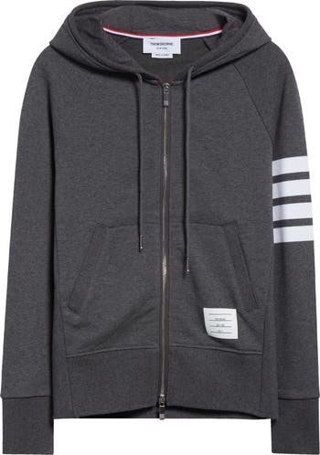 Thom Browne Classic 4-Bar Zip Cotton Hoodie | Nordstrom