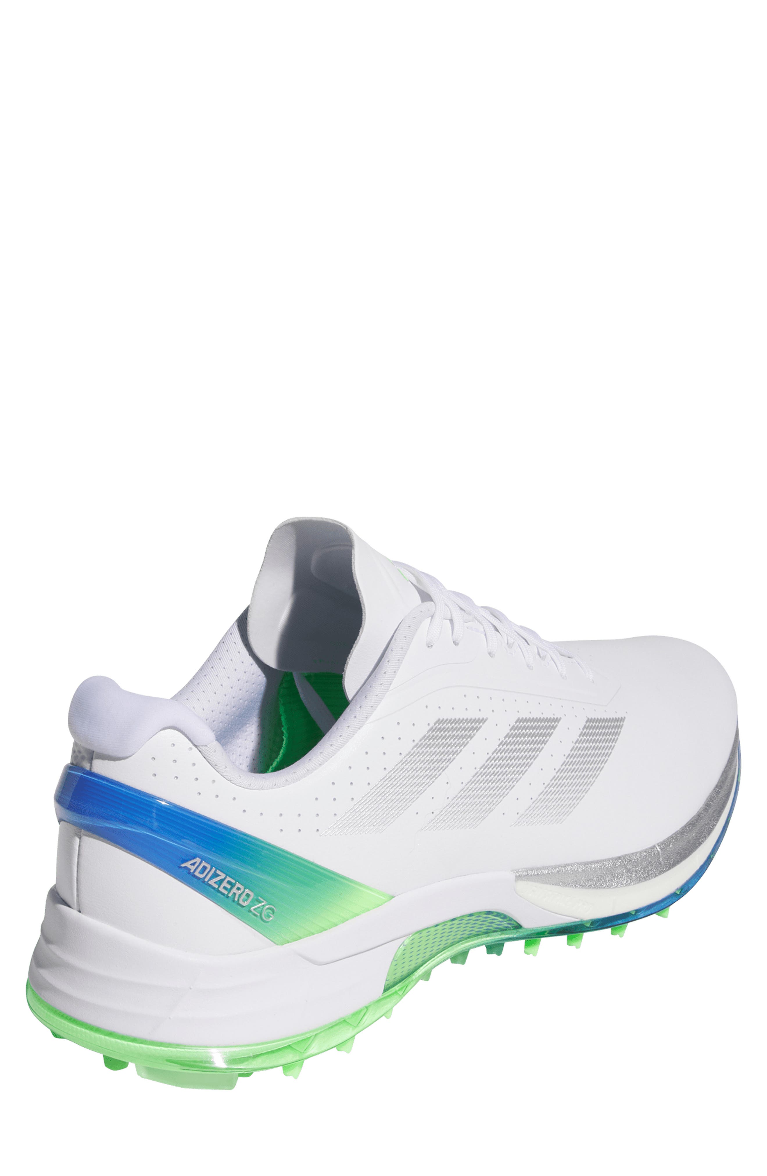 adidas Adizero Spikeless Golf Sneaker, Alternate, color, White/ Silver/ Lime Burst