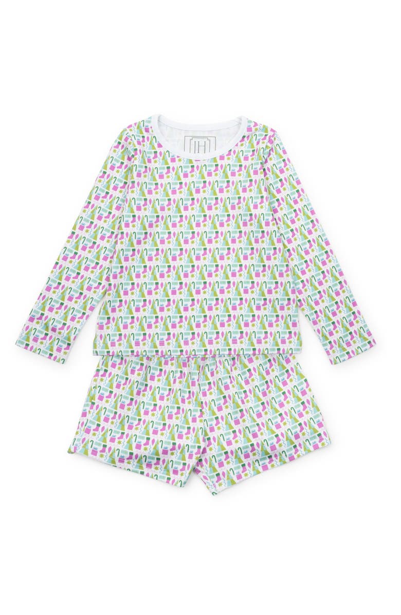 Lila and Hayes Sophie Girls' Short Set, Main, color, Mod Holiday Pink