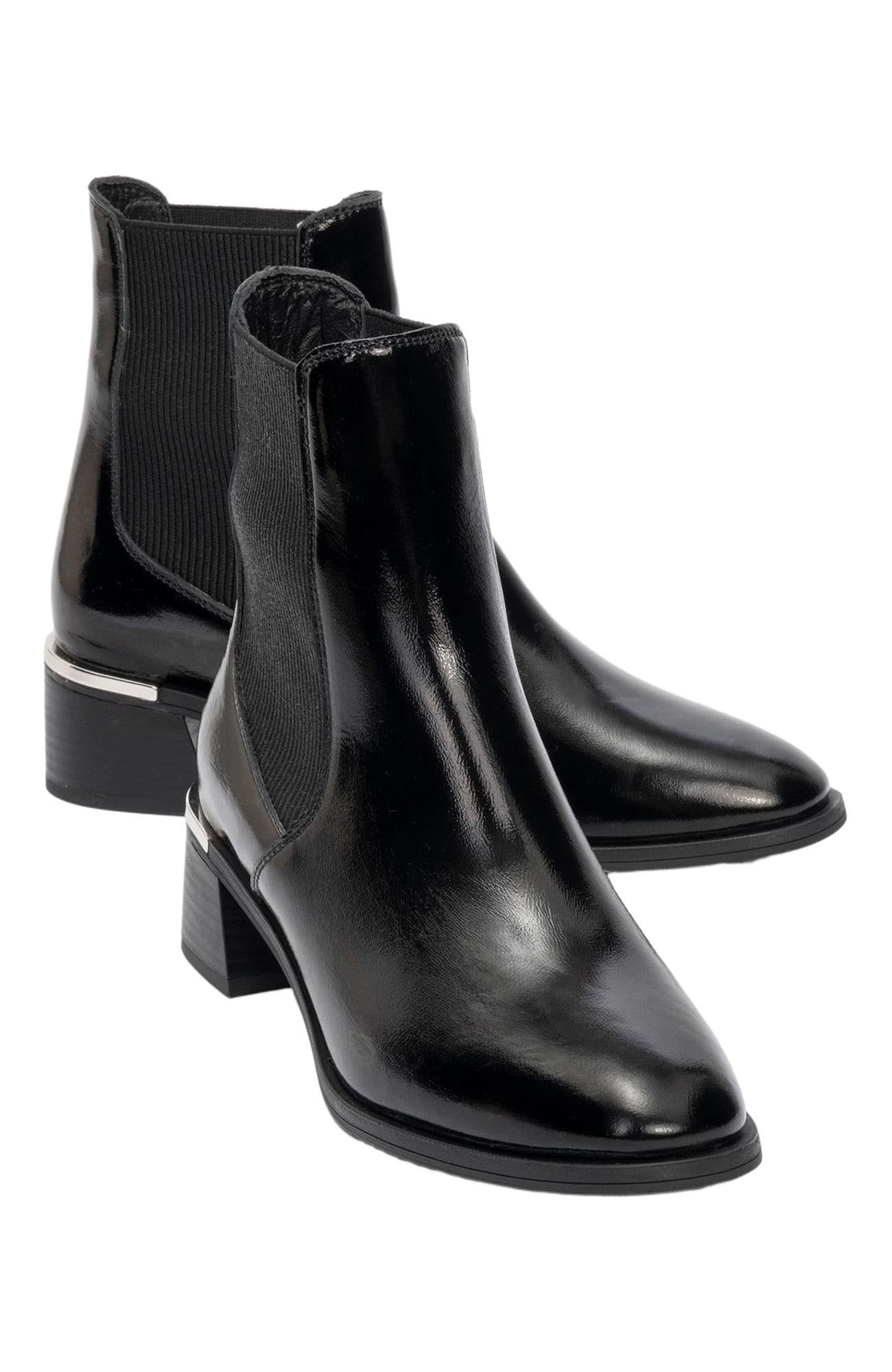 Forever & Always Shoes Neiva Leather Chelsea Boot, Main, color, Black Patent Leather