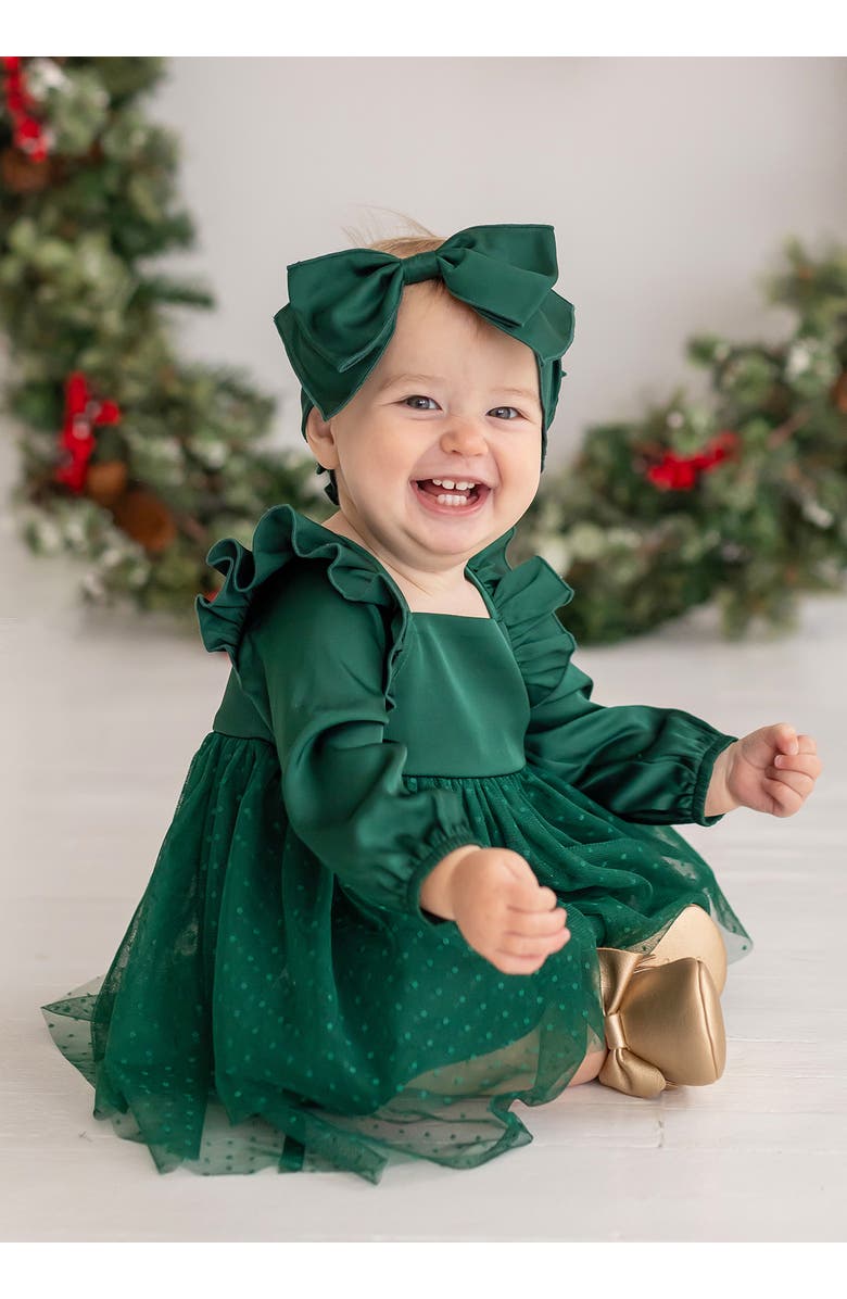 Isobella & Chloe Mistletoe Emerald Dress, Alternate, color, Green