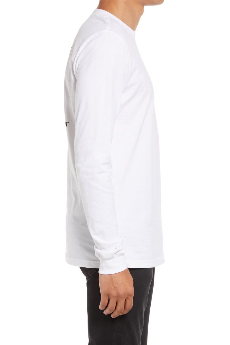 Men's Long Sleeve Box Logo Tee, Alternate, color, TNF WHITE/ TNF RED