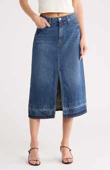 Simkhai Della Released Hem Denim Midi Skirt