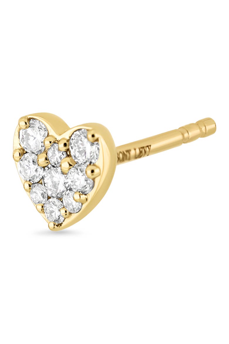 Mika 18k Gold Diamond Heart Stud Earrings, Alternate, color, 18KY