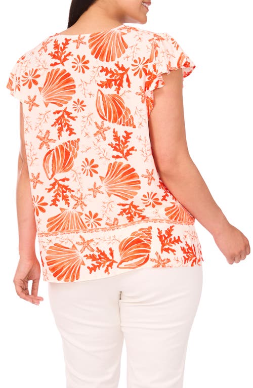 Vince Camuto Flutter Sleeve Challis Top