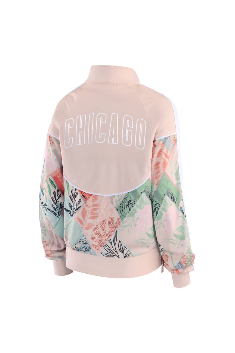 Women's WEAR by Erin Andrews  Sand Chicago Cubs Raglan Full-Zip Track Jacket, Alternate, color, Sand
