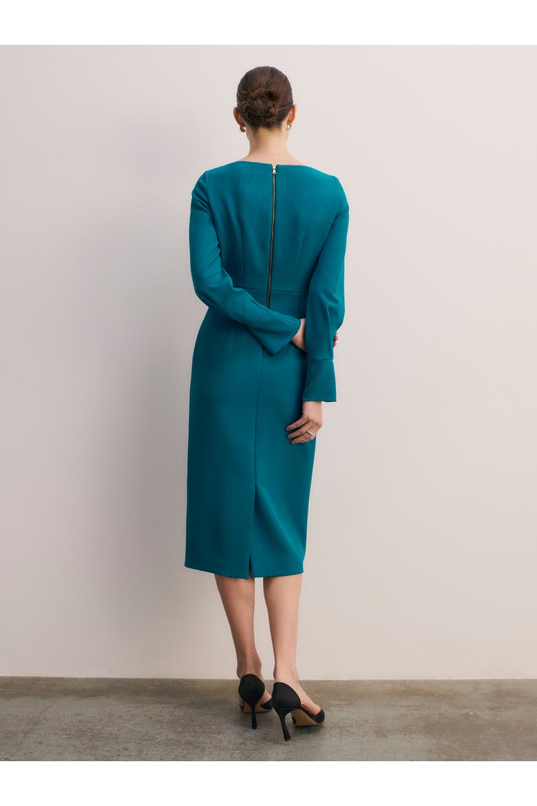 Aubrey Sculpt Crepe Dress, Alternate, color, Blue