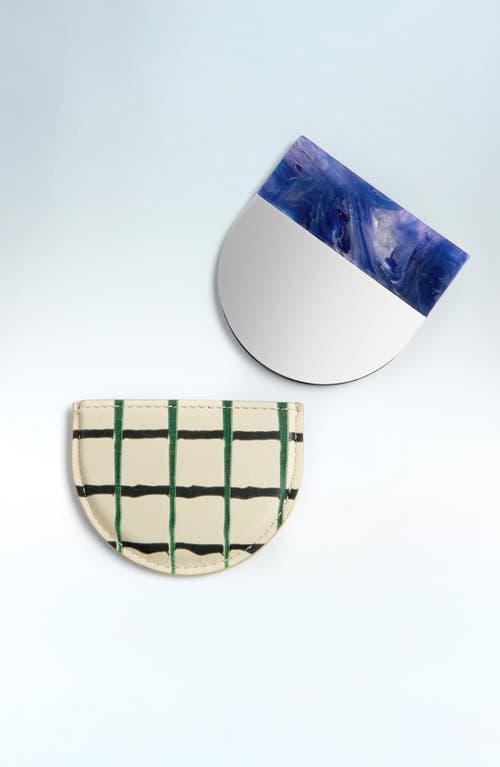 Dries Van Noten Bleu Mirror & Tartan Leather Case