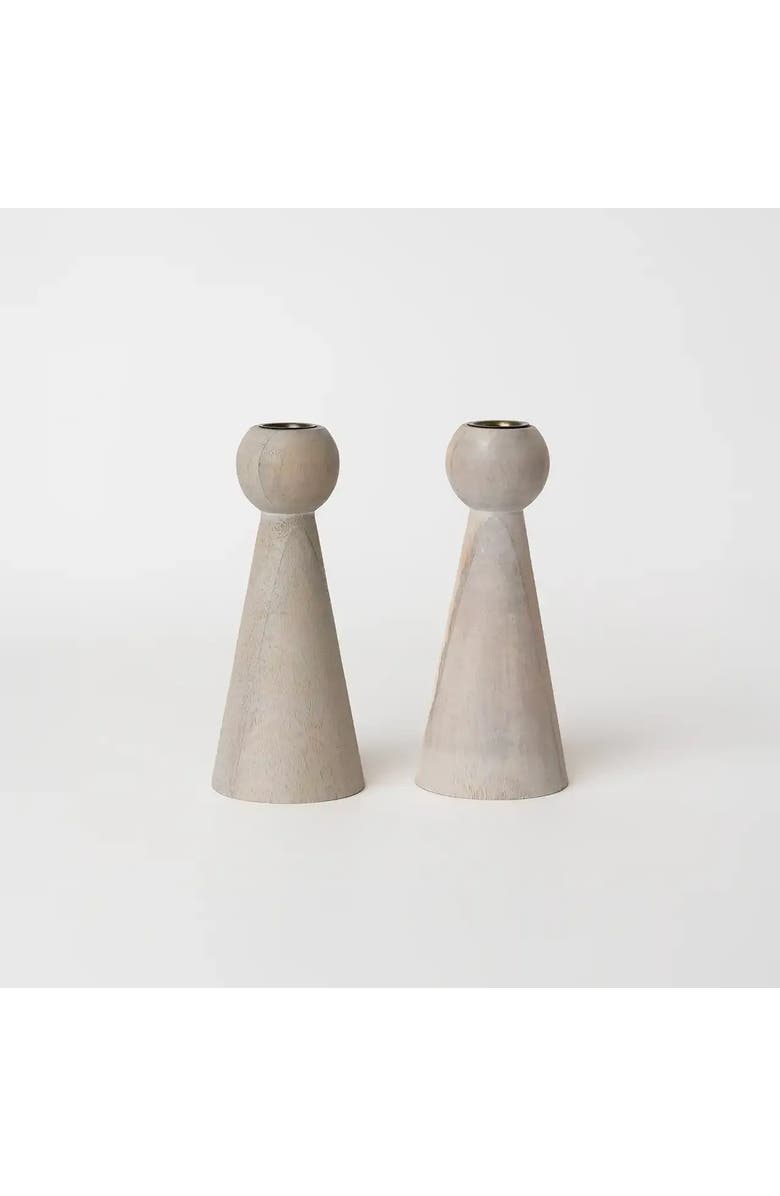 House of Revelry Bleached Taper Candle Holder, Alternate, color, Whitewash