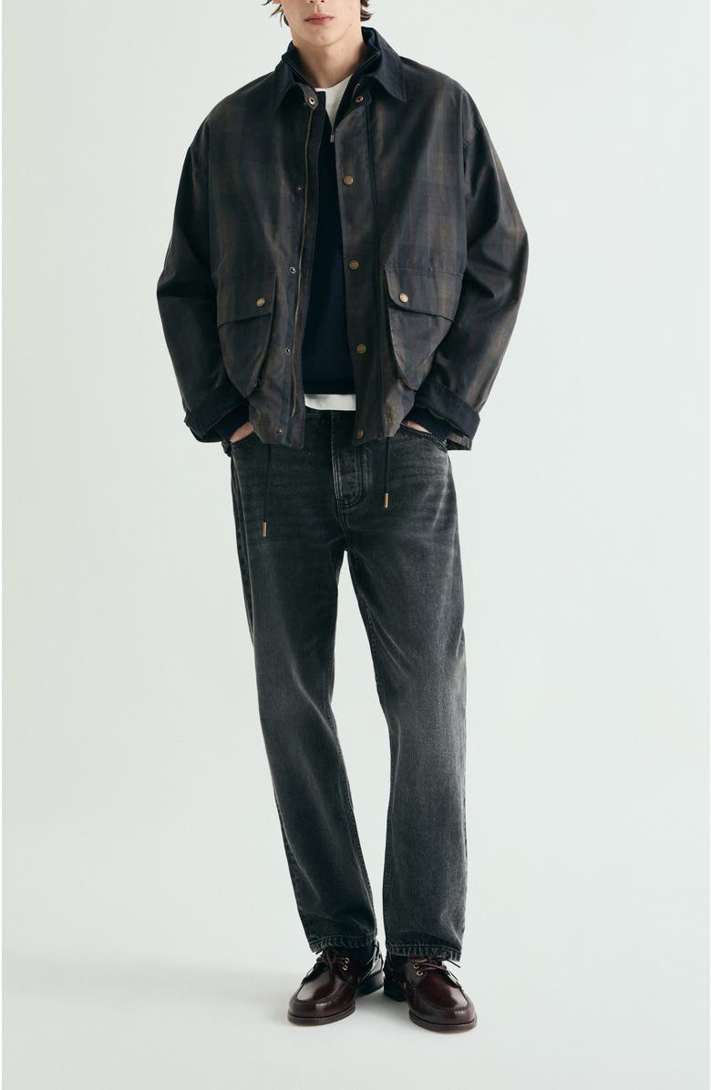 Scalpers Striped Printed Oxford Shirt, Alternate, color, Navycheck