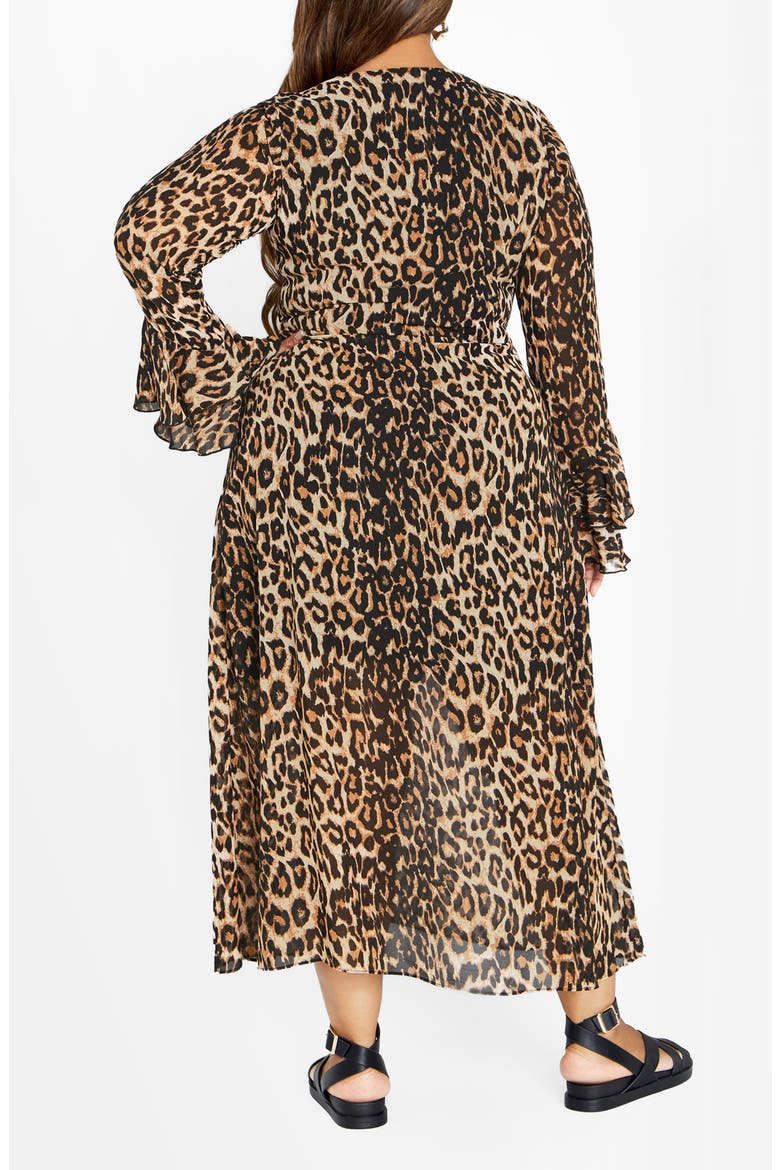 Carter Print Tie Waist Long Sleeve Maxi Dress, Alternate, color, LEOPARD
