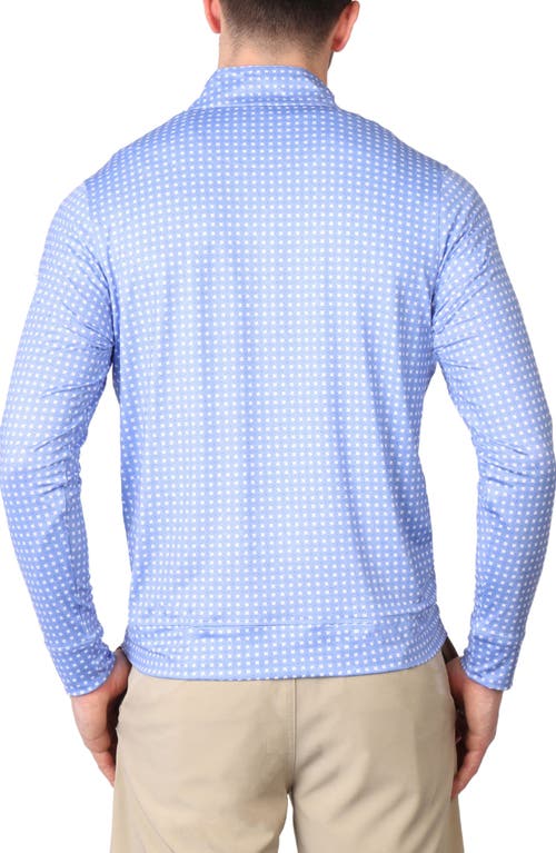 Tailorbyrd Diamond Perforated Performance Quarter Zip Golf Pullover In Blue