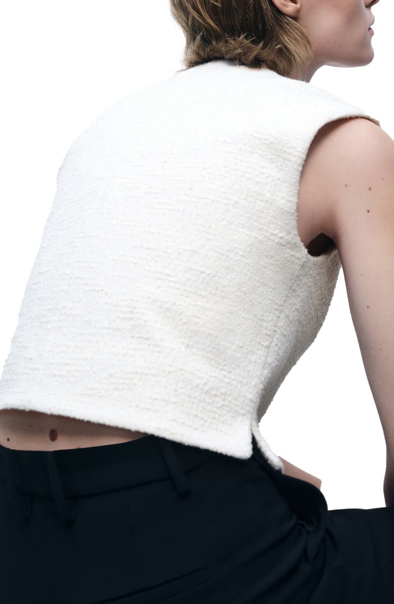 MANGO Tweed Vest, Alternate, color, Ecru