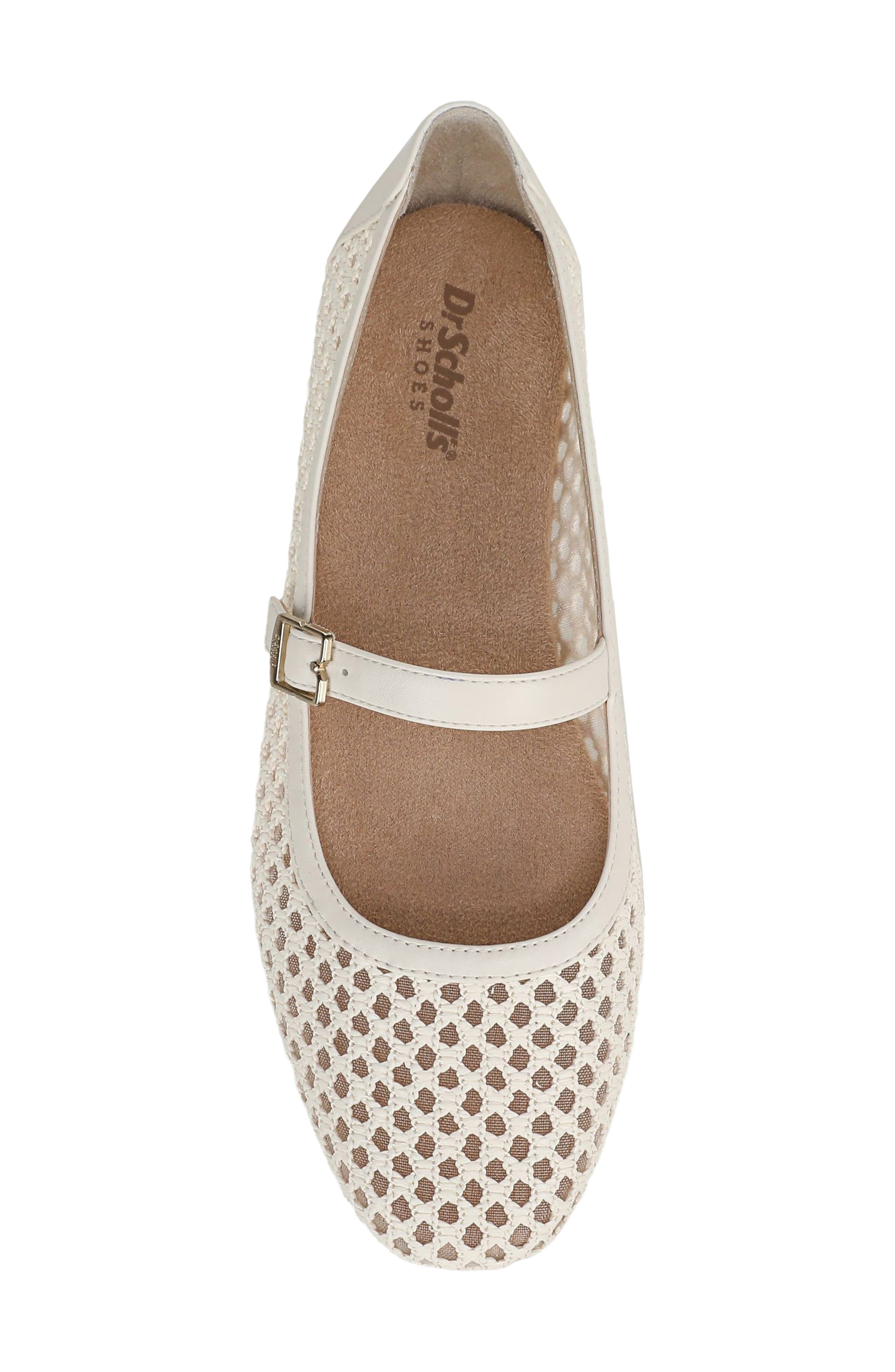 Wren Mesh Mary Jane Flat, Alternate, color, OFF WHITE