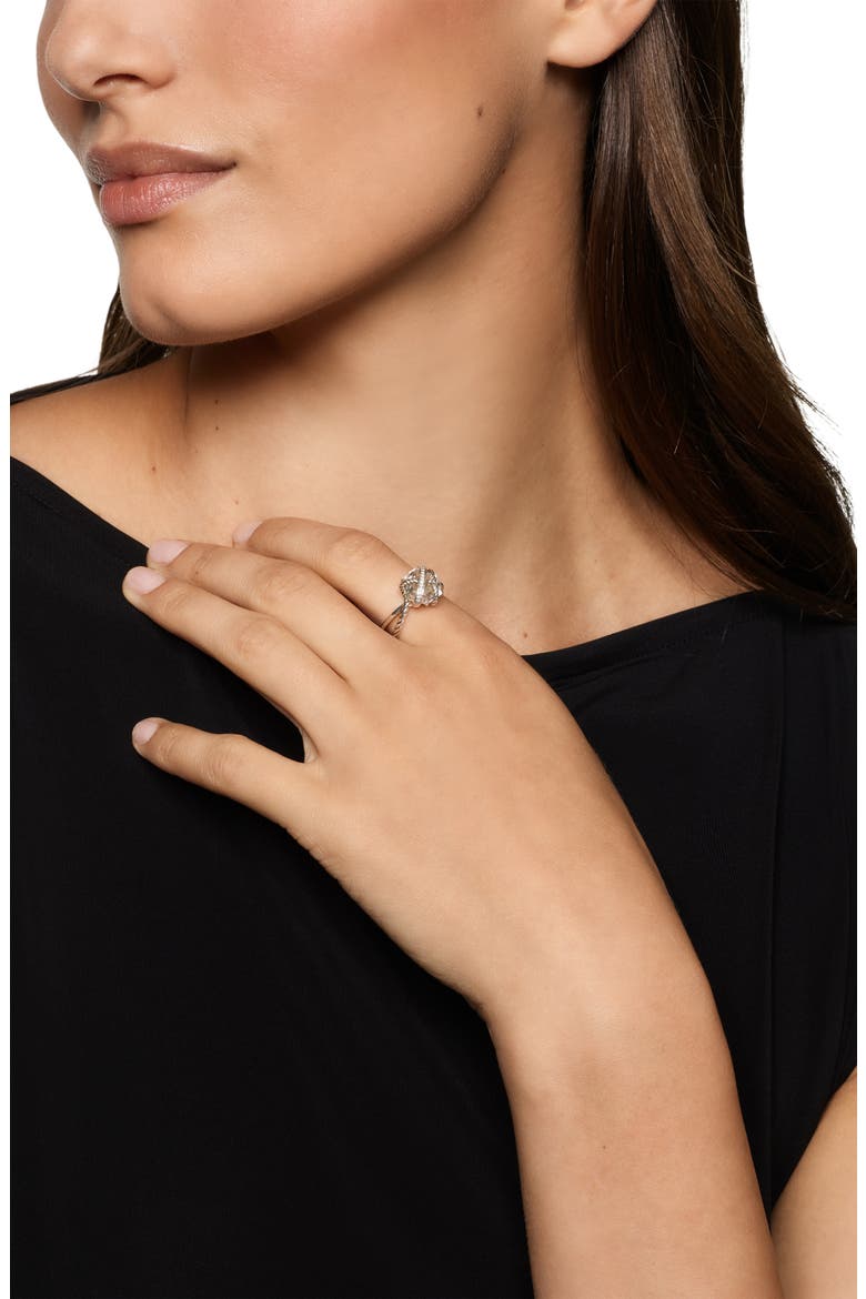 Cable Wrap Crystal & Diamond Ring, Alternate, color, SILVER PAVE