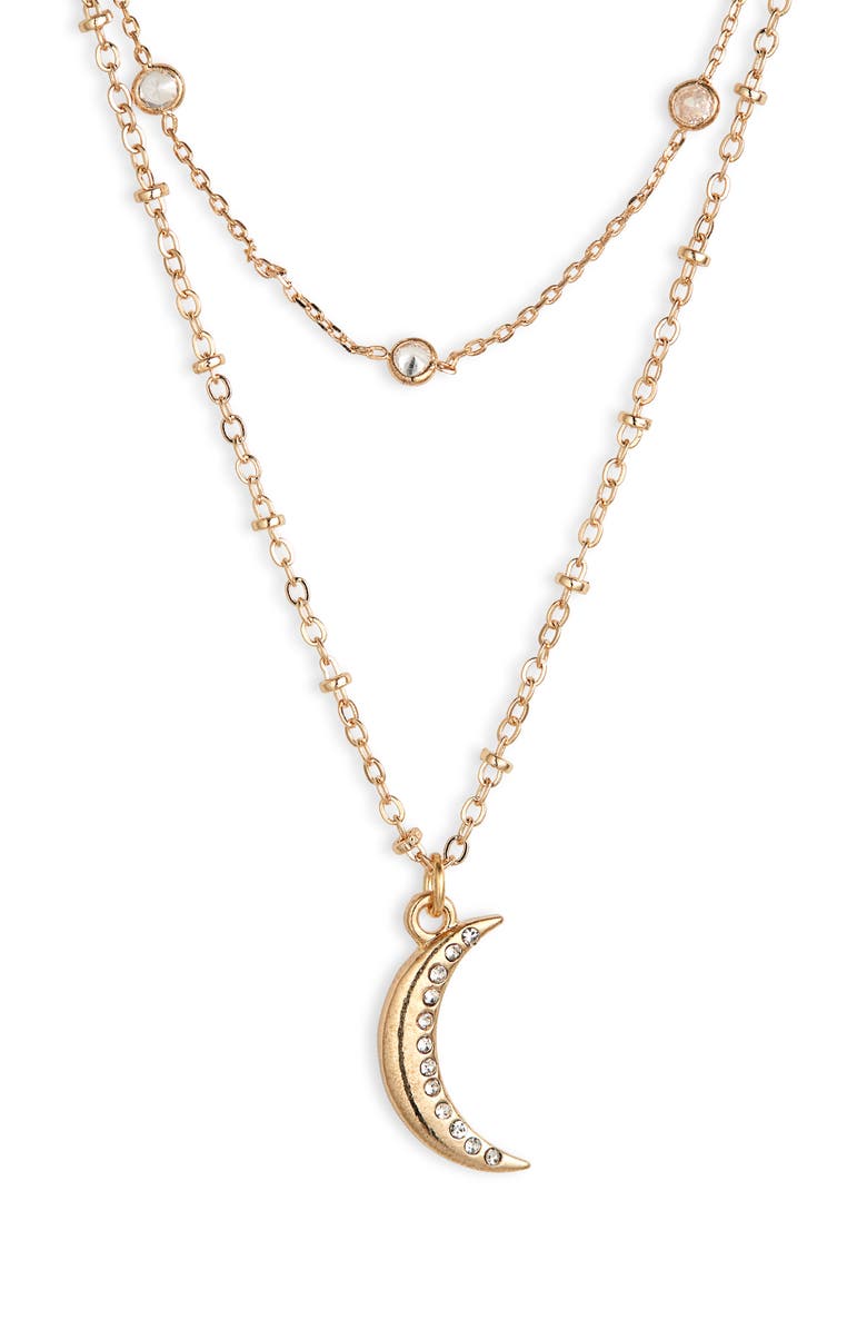 Ettika Moon Charm Layered Necklace, Main, color, 