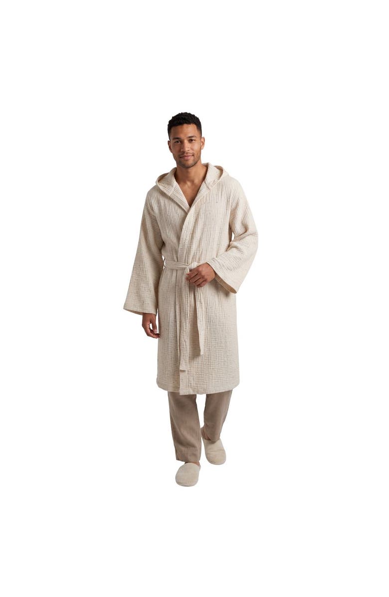 Olive & Linen Soho Supersoft Robe, Alternate, color, Ecru Black Dots - L/Xl