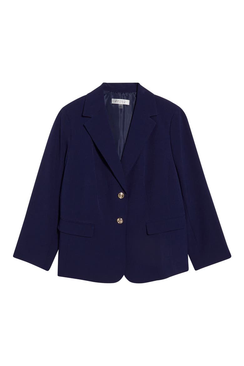 Stretch Crepe Two-Button Blazer, Alternate, color, KASPER NAVY