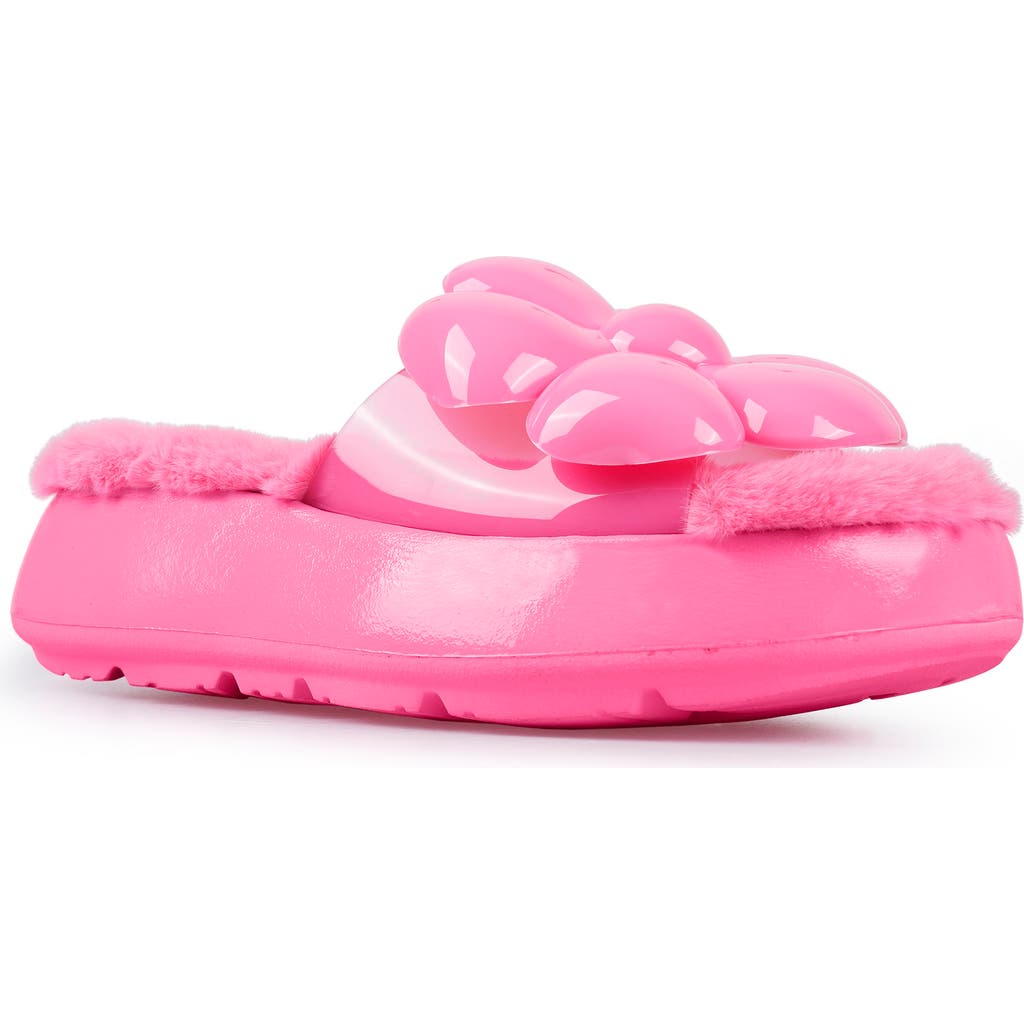 Zigi Cass Faux Fur Lined Sandal In Pink