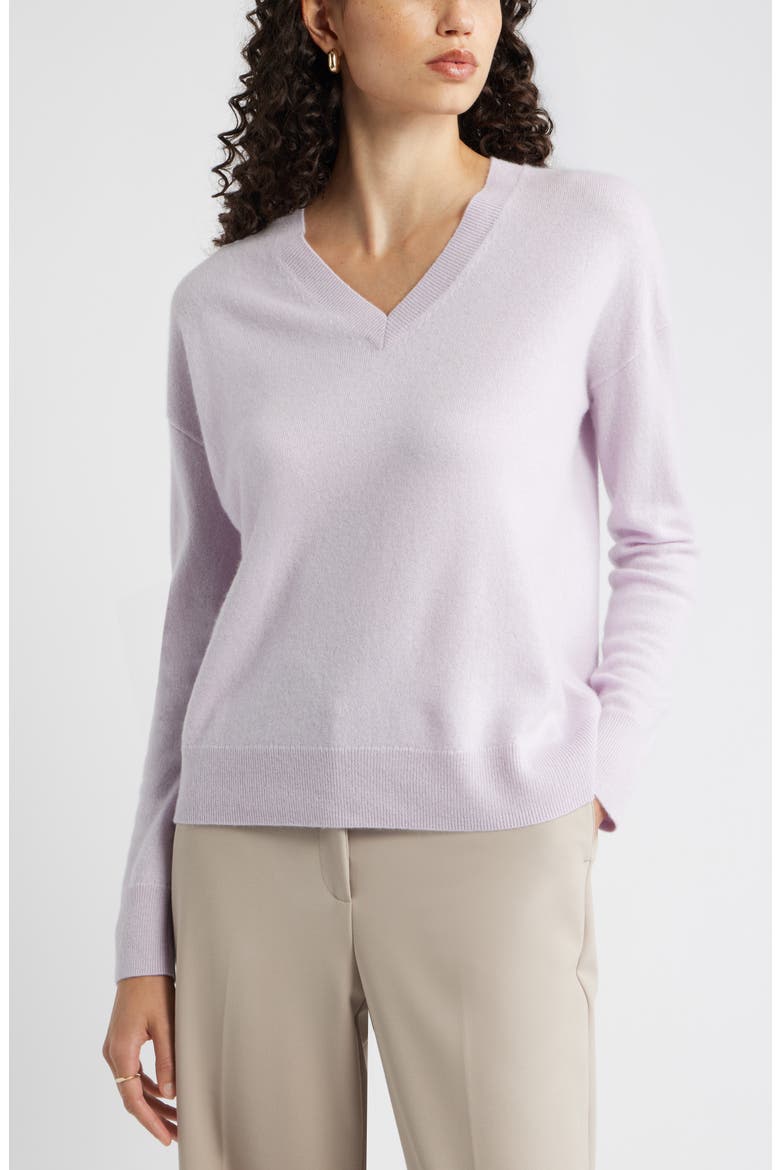 V-Neck Cashmere Sweater, Main, color, PURPLE EVENING