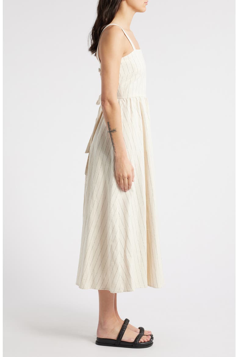 Casey Stripe Floral Jacquard Cotton Blend Sundress, Alternate, color, CREME
