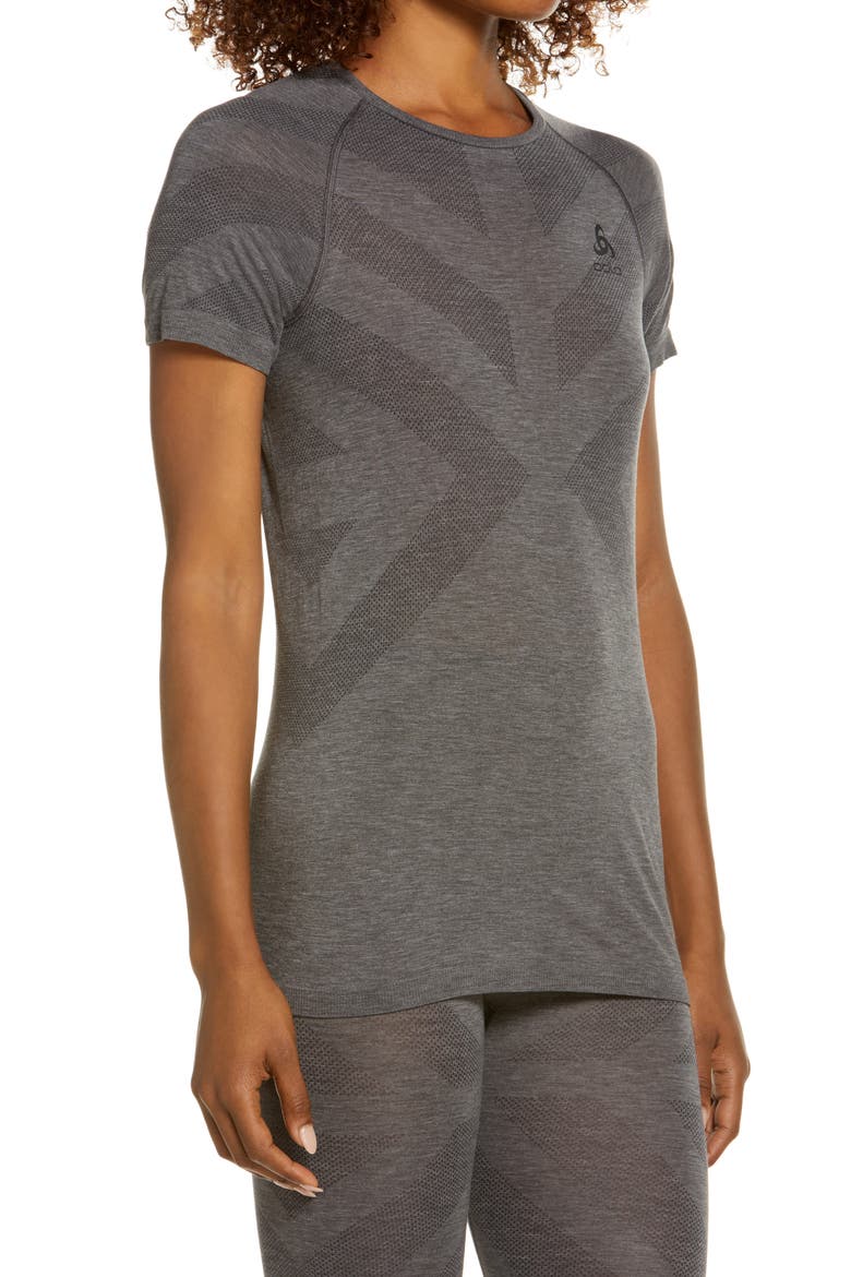 Women's Natural + Kinship Light Base Layer T-Shirt, Alternate, color, GRAY MELANGE