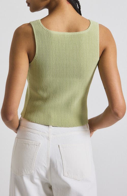 Derek Lam 10 Crosby Sain Ribbed Sweater Tank Top In Green
