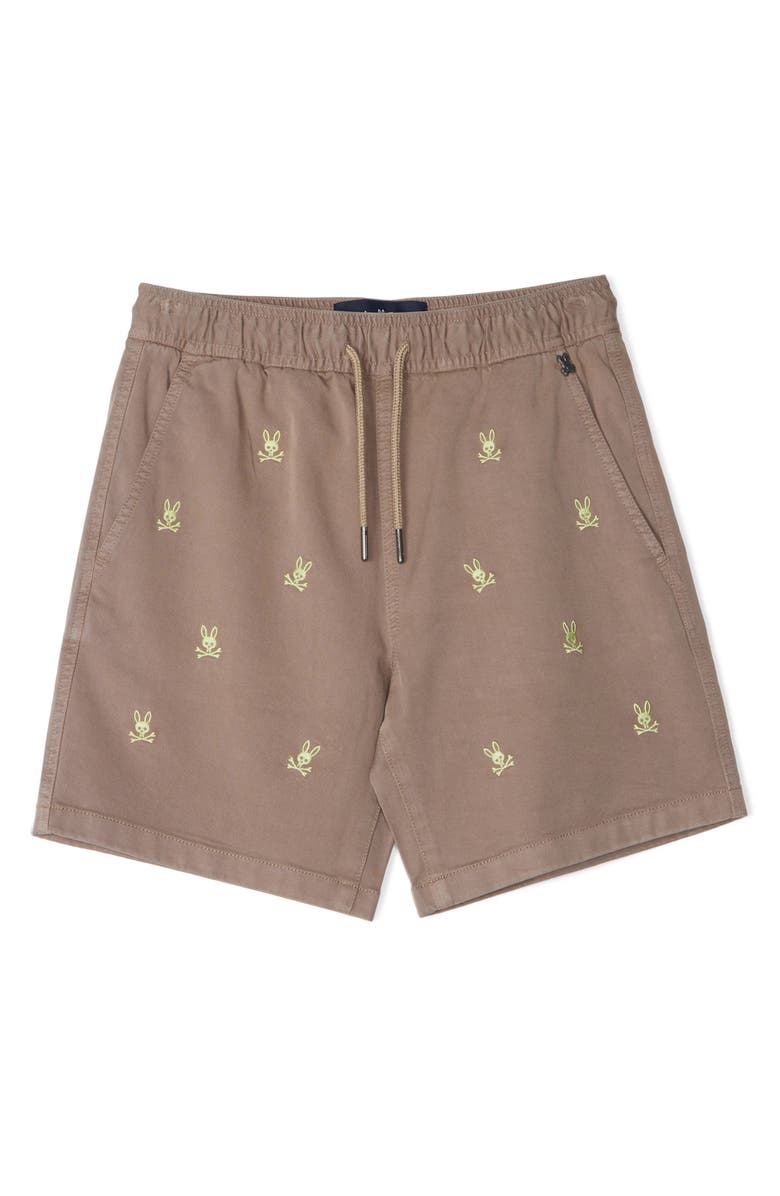 Psycho Bunny Kids' Guilford Embroidered Elastic Waist Chino Shorts, Main, color, 
