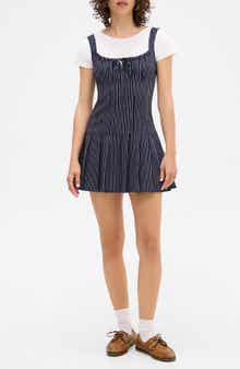 BDG Urban Outfitters Pinstripe Pinafore Minidress
