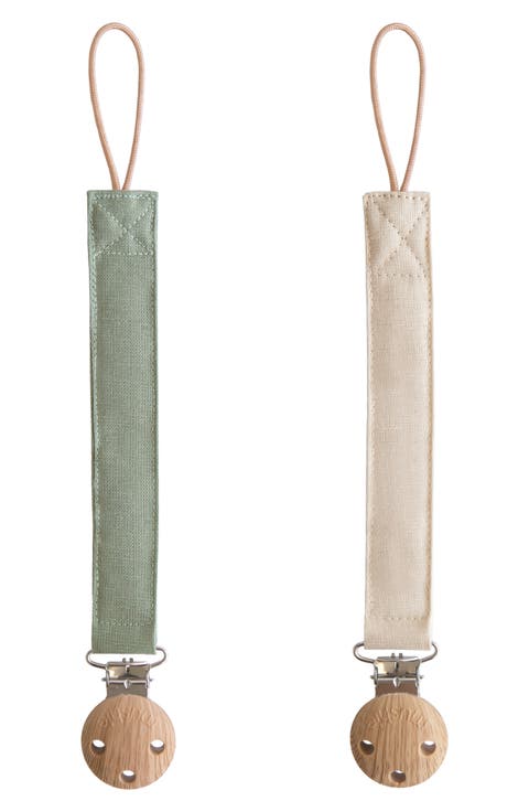 2-Pack Linen Pacifier Clips
