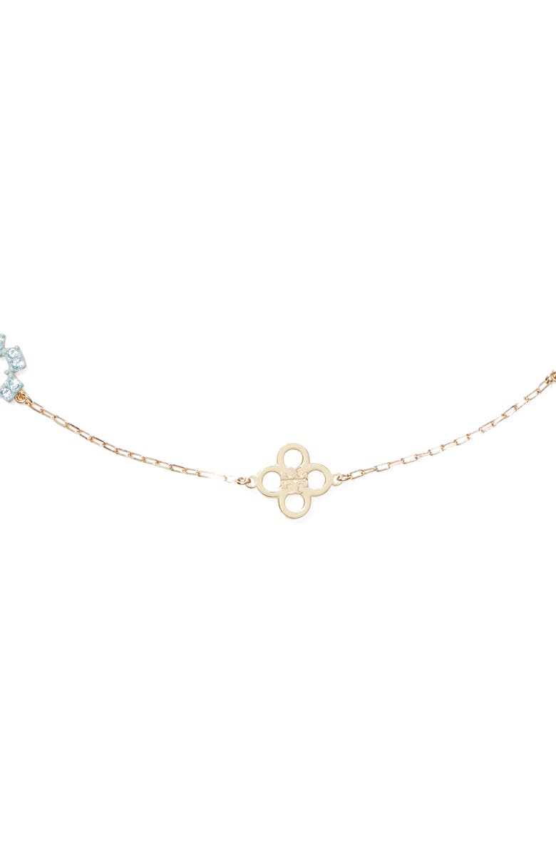 Tory Burch Forget Me Not Mother-of-Pearl & Pavé Necklace, Alternate, color, Tory Gold / Multi