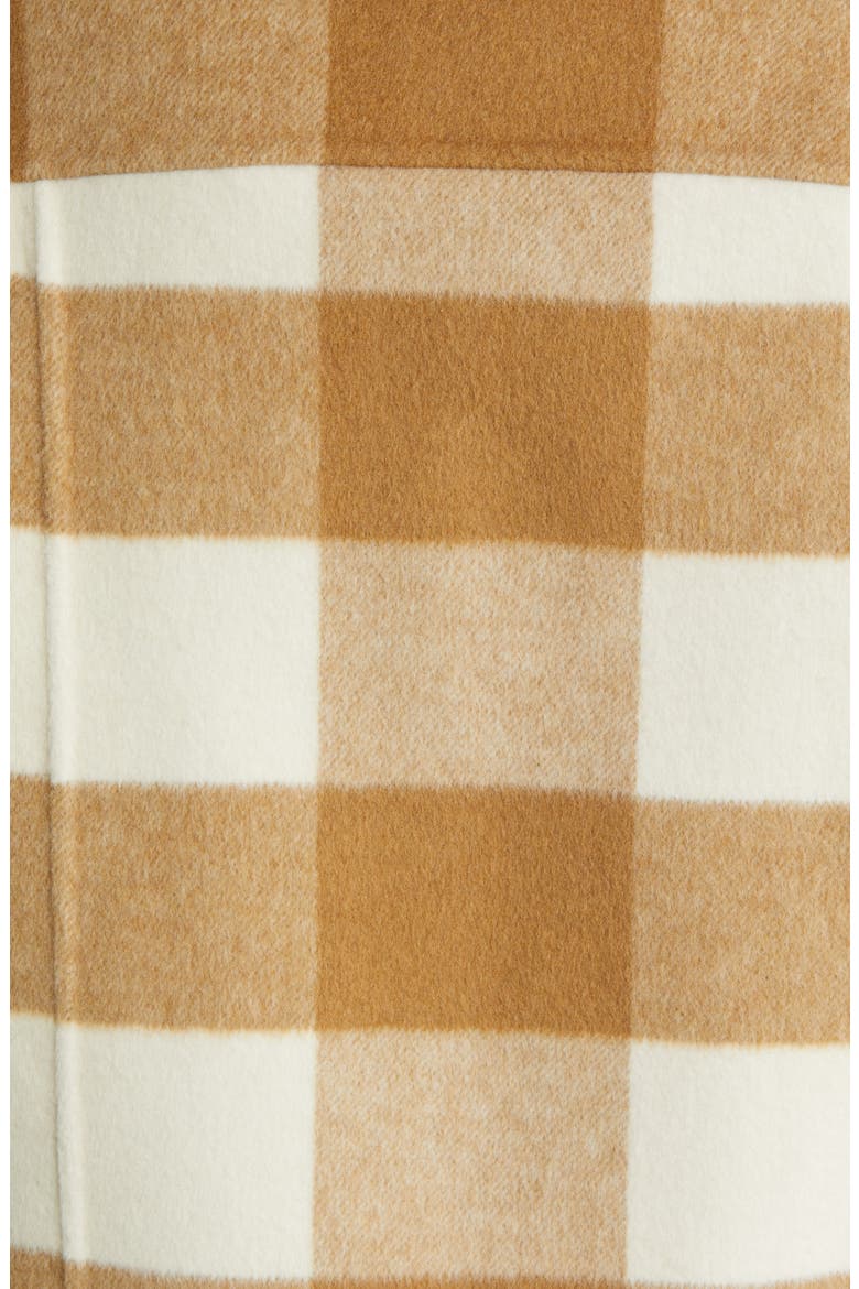 Steffi Buffalo Plaid Wool Blend Trucker Jacket, Alternate, color, IVORY CAMEL BUFFALO CHECK