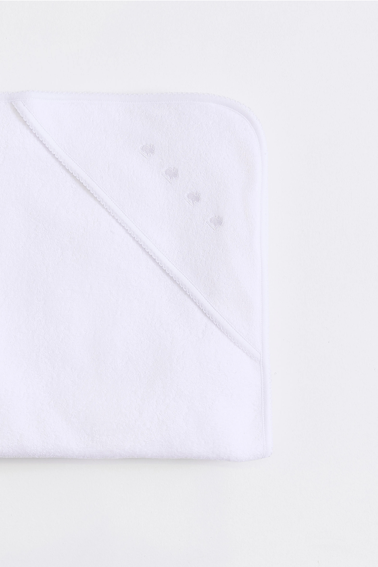 Logo Hooded Towel with Glove for Infant, Alternate, color, White