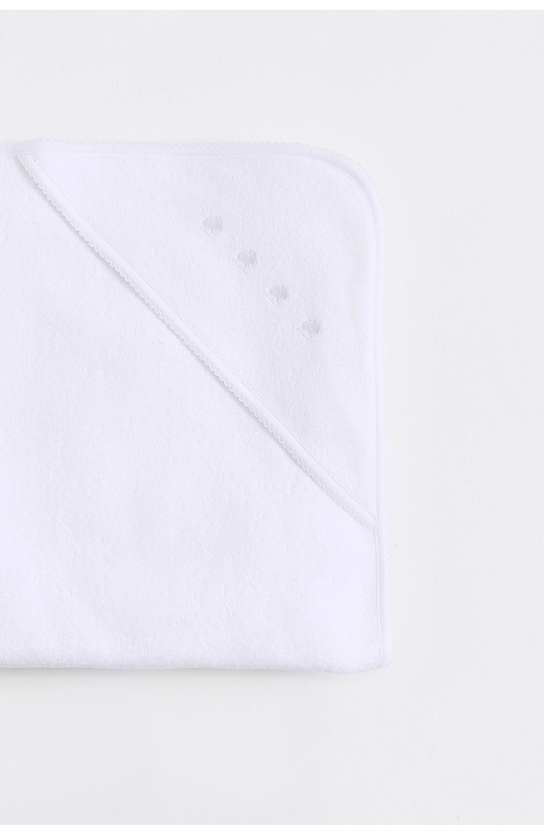 Babycottons Logo Hooded Towel with Glove for Infant, Alternate, color, White