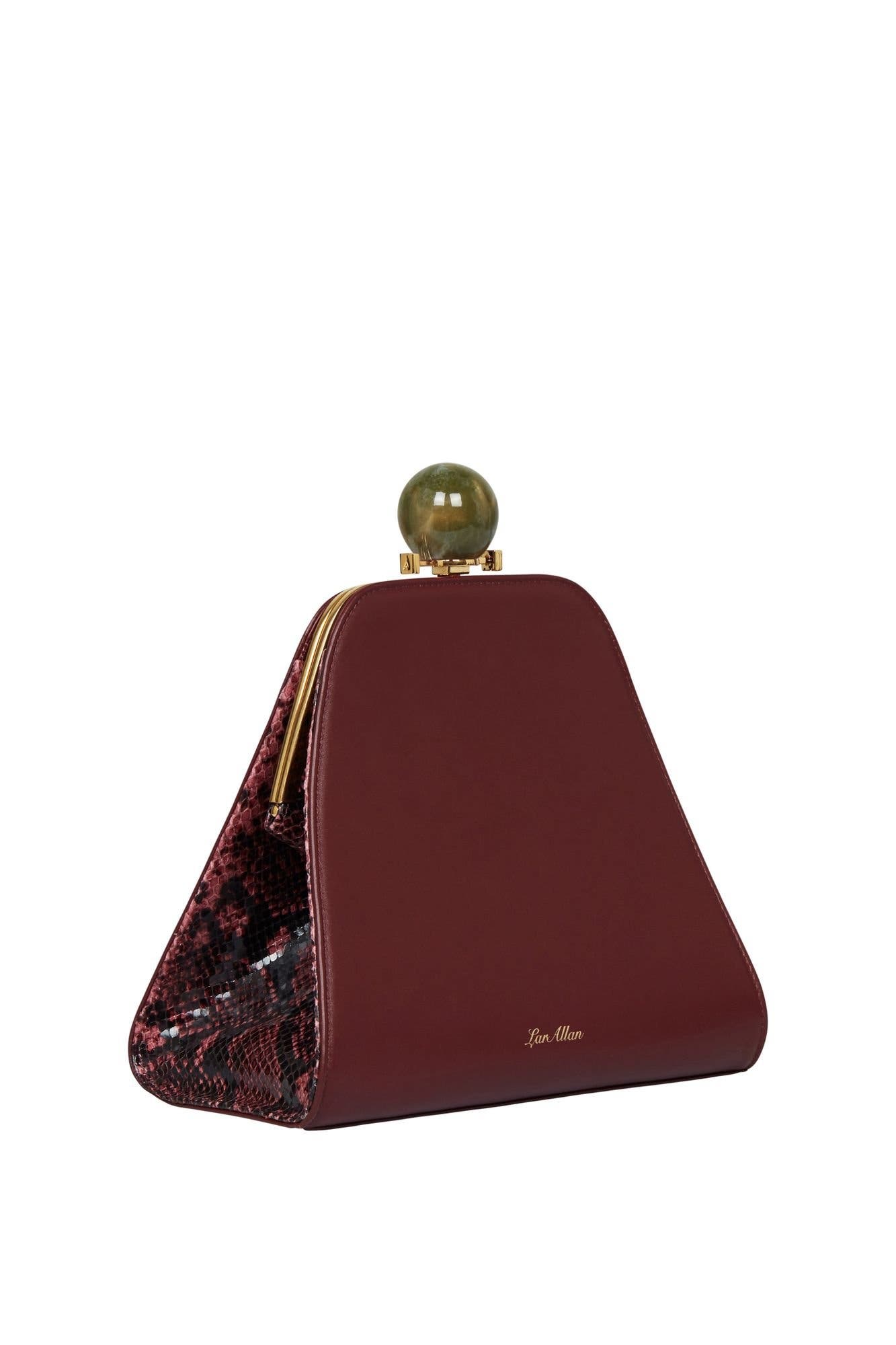 Josephine Ball Frame Calfskin Leather Bag, Main, color, Bordeaux