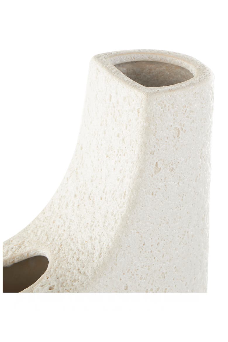 Geometric Ceramic Vase, Alternate, color, WHITE