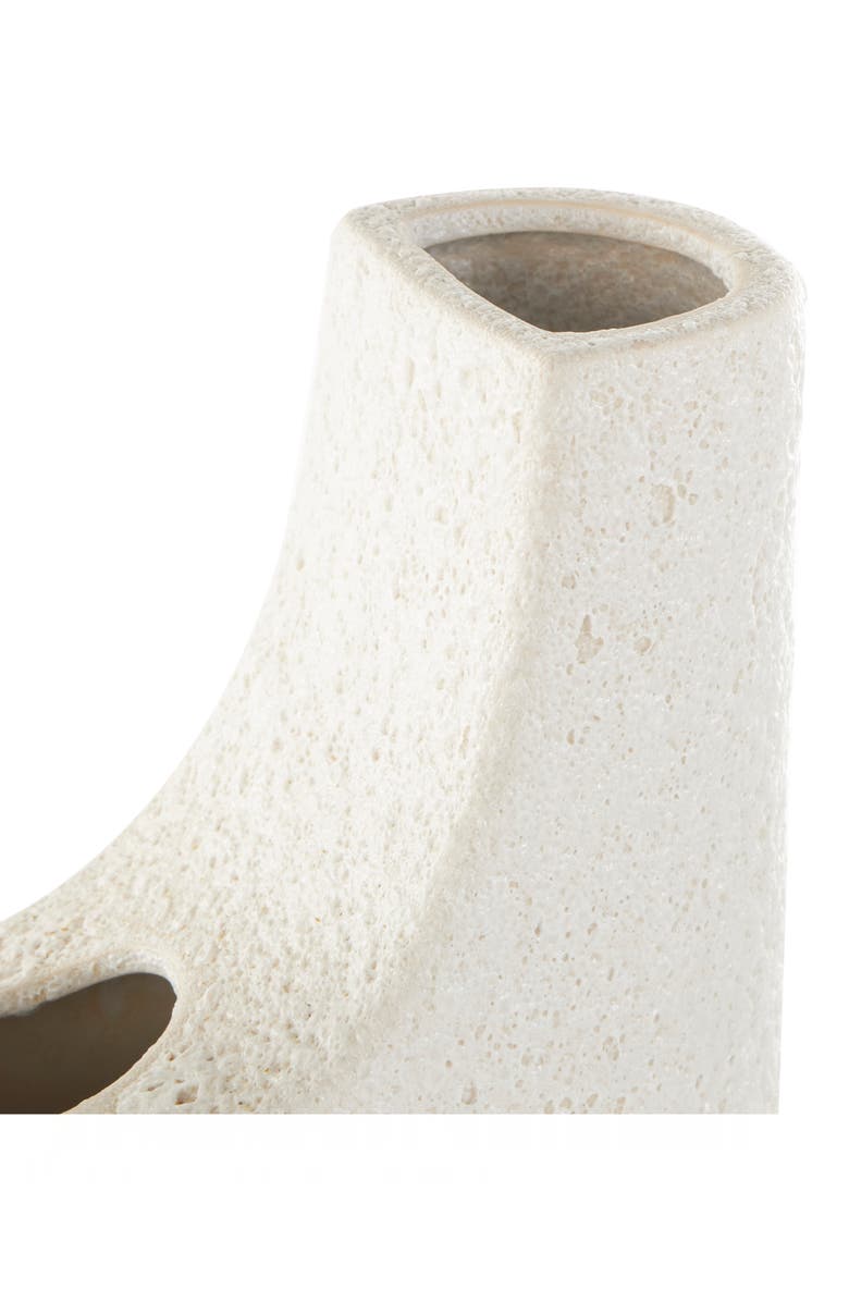 GINGER BIRCH STUDIO Geometric Ceramic Vase, Alternate, color, White