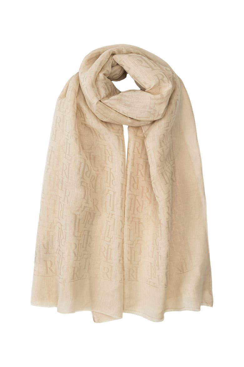 Metallic Logo Jacquard Wrap, Main, color, Cream