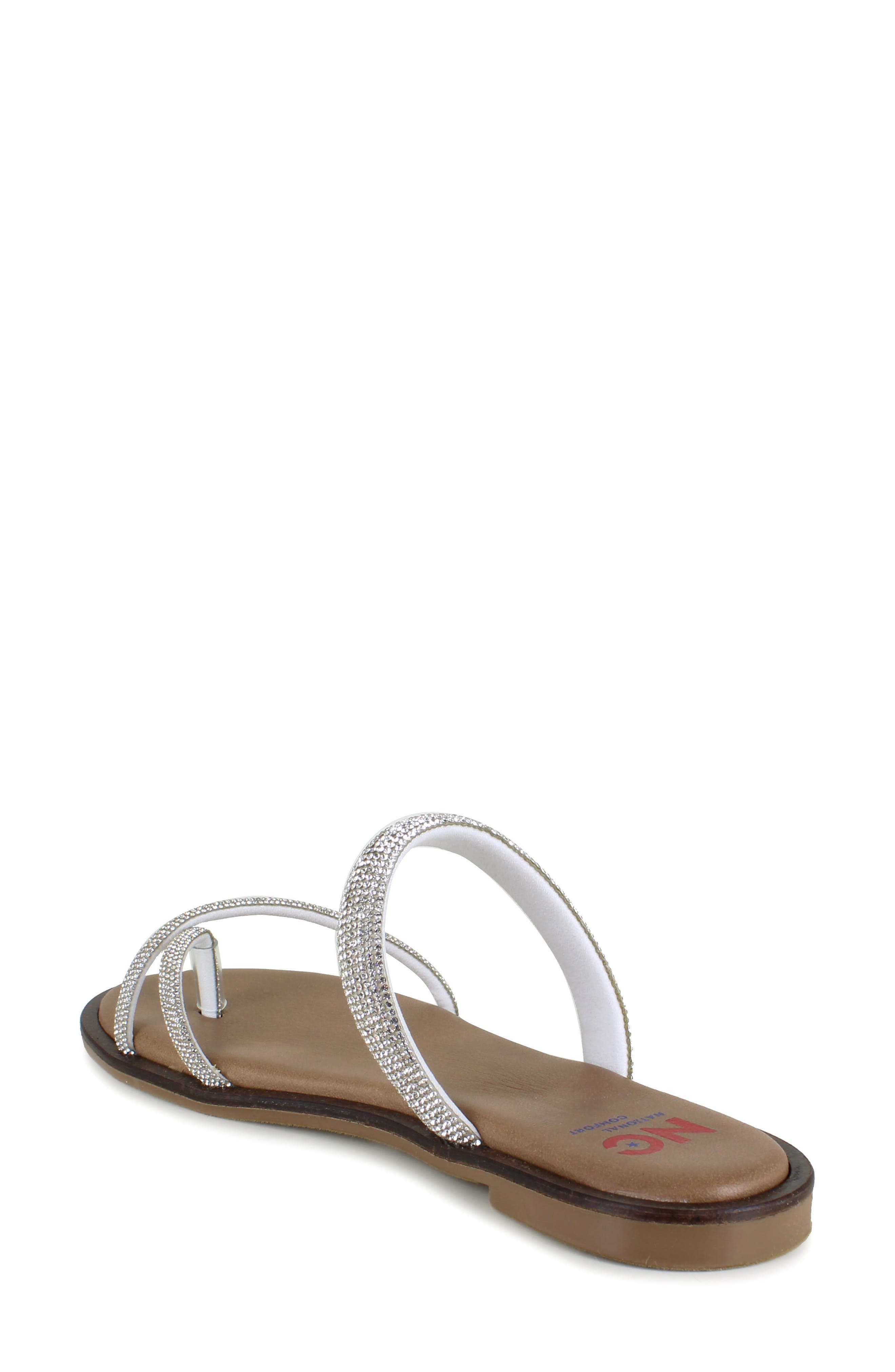 Alicante Crystal Slide Sandal, Alternate, color, SILVER