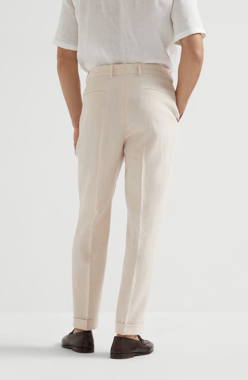 Brunello Cucinelli Linen Trousers In Light Pink