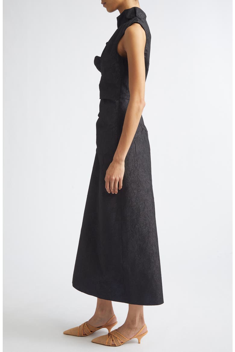 Demetria Ruffle Detail Taffeta Cocktail Dress, Alternate, color, OBSIDIAN