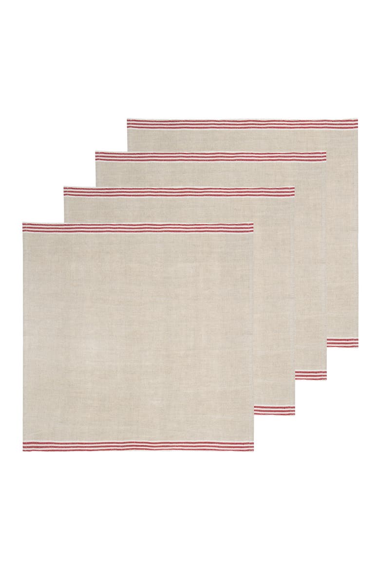 Alsace Napkins - Set of 4, Main, color, Natural, Red 20" x 20"