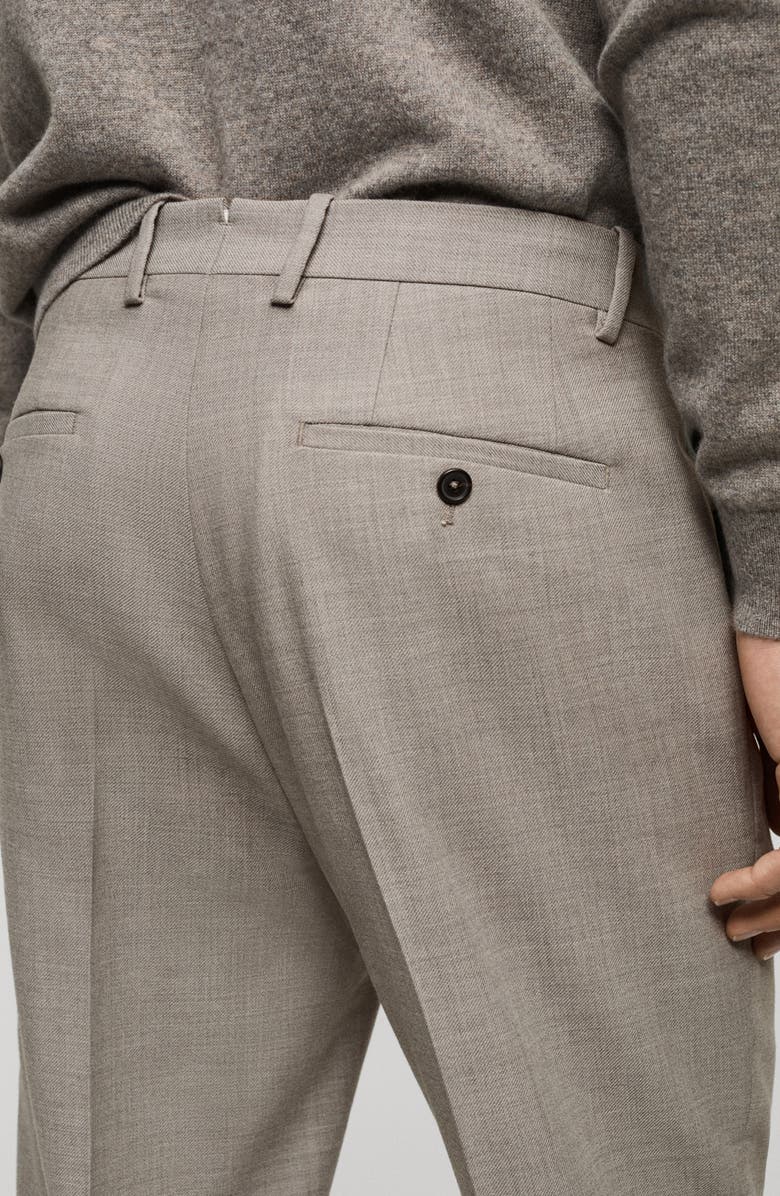 MANGO Slim Fit Virgin Wool Dress Pants, Alternate, color, Mink Grey