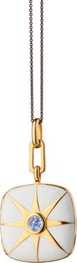 Monica Rich Kosann Enamel Vermeil Cushion Locket Necklace