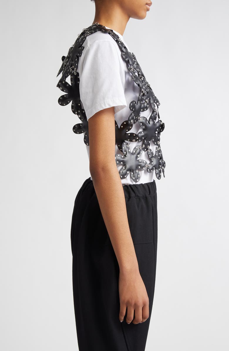 Noir Kei Ninomiya Flower Faux Leather Harness, Alternate, color, 