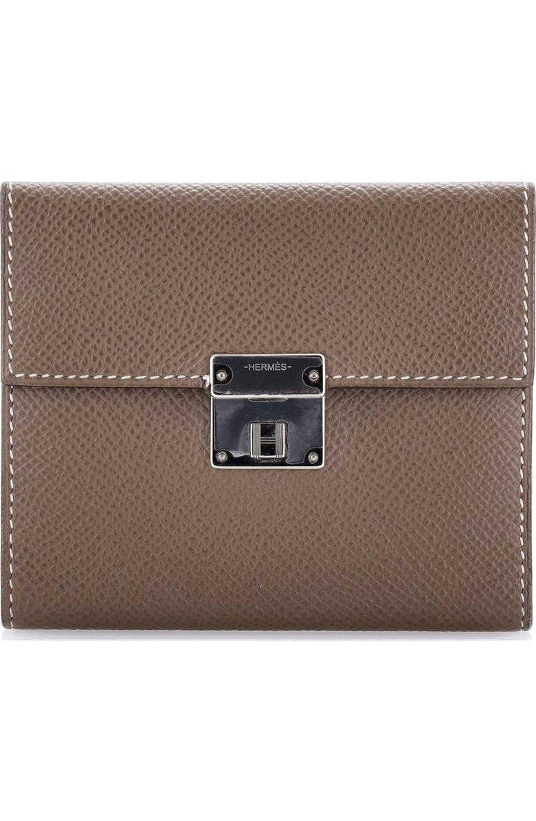 Pre-Owned Hermes Clic Wallet Epsom 12, Main, color, Etoupe