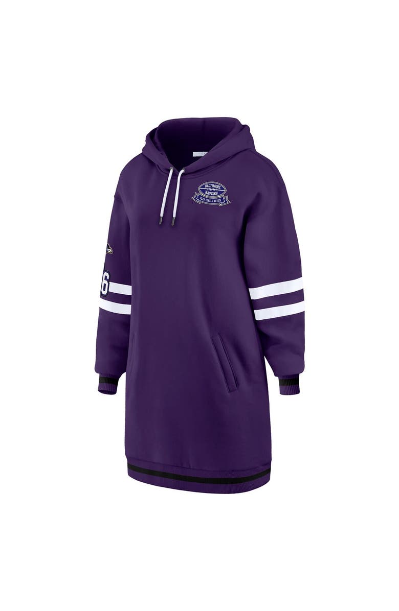 WEAR by Erin Andrews Women's WEAR by Erin Andrews Purple Baltimore Ravens Hoodie Dress, Alternate, color, Purple